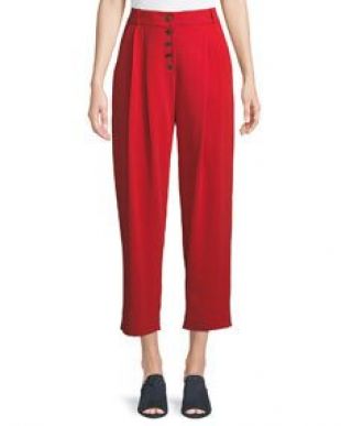 A.L.C. Russel Cropped Button Fly Crepe Pants