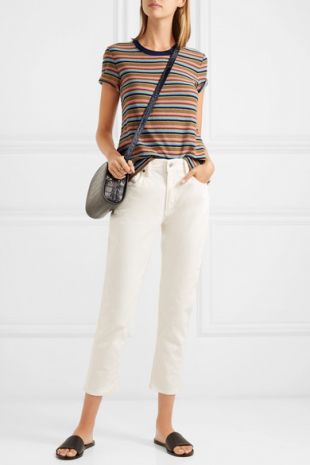 James Perse Vintage Boy striped cotton blend jersey T-shirt