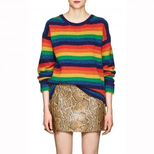 Women Samara Rainbow Multicolor Striped Wool Sweater