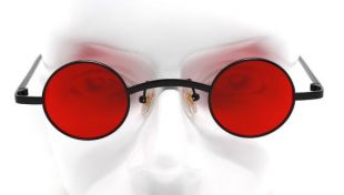 Occhiali da sole uomo donna rotondo rosso piccolo blu nero rondes lunettes de soleil homme femme rouge bleu noir Celtic Vampire Steampunk gothique