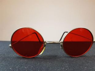 Rond en fil rouge Lunettes lentilles John Lennon Style années 1960   1970 ' s Original hommes ou femmes d’unisexe