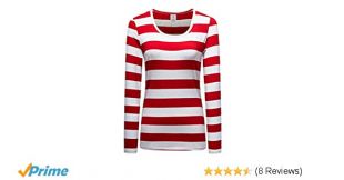 OThread & Co. Women's Long Sleeve Striped T-Shirt Scoop Neck Cotton Tee