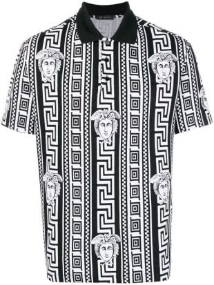 Versace Polo à Motif Greek Key   Farfetch