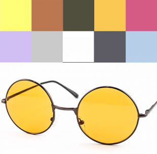 Round Lens Metal Frame Sunglasses John Lennon Ozzy 60s Harry Potter VTG Retro | eBay