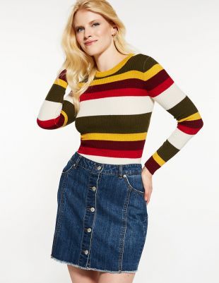 Striped Crew Neck Sweater | Charlotte Russe