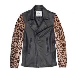 OVADIA & SONS Leather Leopard Calf Hair Sleeves Moto Jacket S BNWT $2495 | eBay