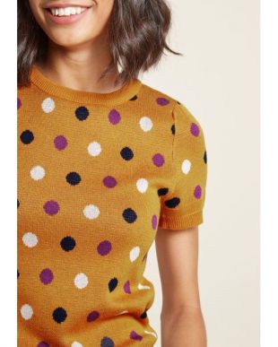 Modcloth Sweaters Modcloth - Modcloth What I Call Fun Intarsia Sweater in Dotted Orange
