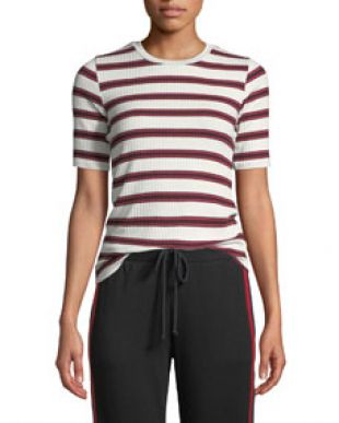 Velvet Kay Striped Rib Knit Tee