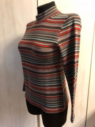 Petit pull à col roulé jaune Lands End vintage des années 90