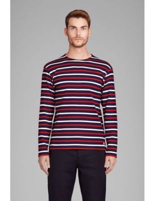 Armor lux Marinière tricolore en coton rustique Homme