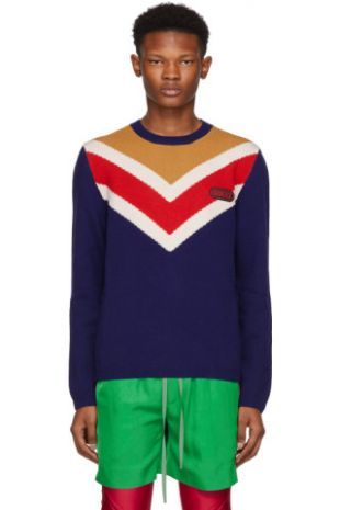Gucci - Gucci Blue Chevron Sweater