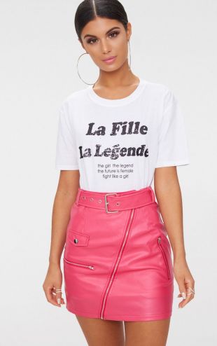 Pretty Little Thing Minijupe à ceinture biker fuchsia