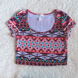 Ambiance Apparel Tribal / Aztec printed Crop Top