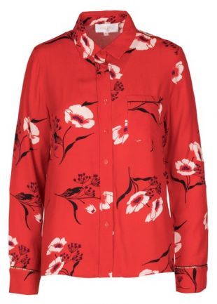 Grace & Mila Chemise col classique imprimée en crêpe Rouge