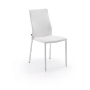 Kave Home Chaise Abelle, cuir blanc