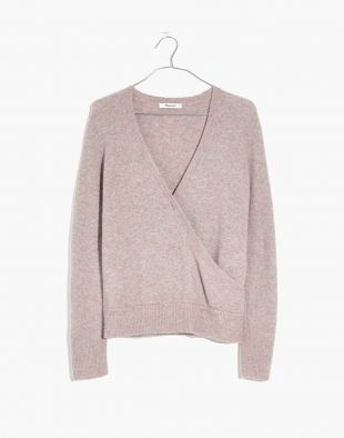 Madewell Wrap Front Pullover Sweater in Coziest Yarn
