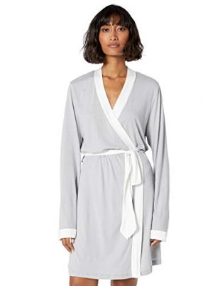 cosabella - Cosabella Women's Bella Bridal Robe, Dove Gray/White