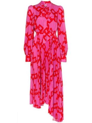 MSGM Pleated Pussy Bow Dress