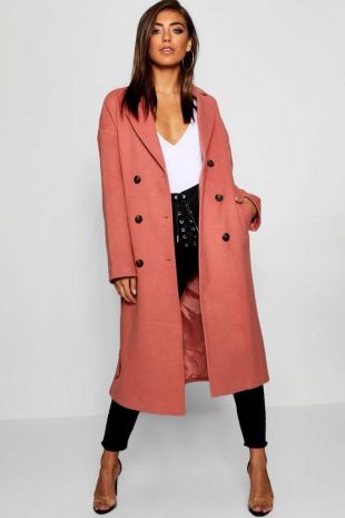 Manteau ceinturé à double patte de boutonnage