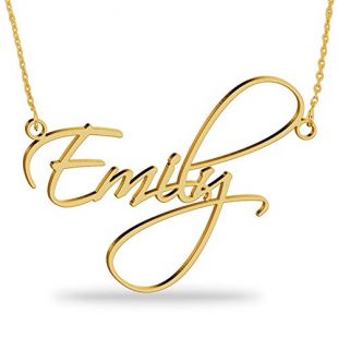 JOELLE JEWELRY Collier Prenom Personnalisé avec Pendentif en Or 18ct Argent 925 pour Femme Homme Anniversaire Marriage Fête des Mères