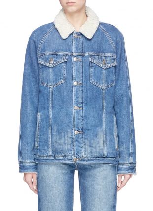 'LE SHERPA' FAUX SHEARLING DENIM JACKET