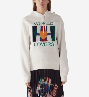Sweat à capuche imprimé World Lovers