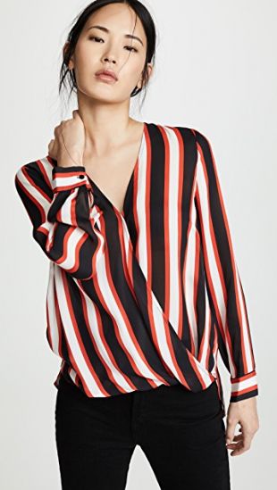 L'AGENCE Kyla Draped Blouse | SHOPBOP