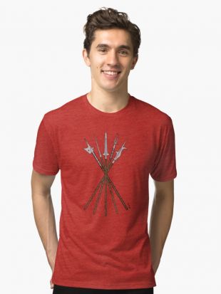 T shirt chiné 'Certains Polearms du 16ème siècle' par Richard Fay