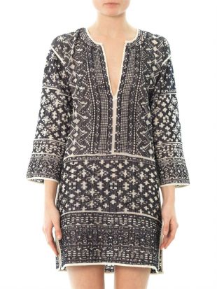 Isabel Marant Etoile Patterned Cotton Blend Mini Shift Dress