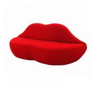 Kiss-2 Luxury La Bocca Style Lips KISS Designer Red Fabric Sofa