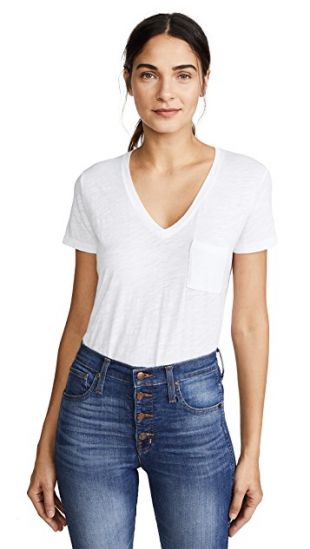 Madewell - Madewell Whisper Cotton V Neck Pocket Tee