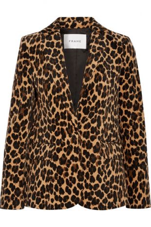 Frame - Frame Leopard print cotton blend velvet blazer