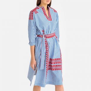 Robe rayée à col tunisien JACKIE DRESS