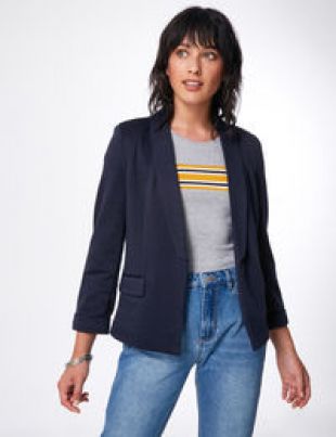 Jennyfer Blazer manches 3/4 bleu marine femme