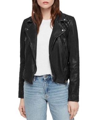 AllSaints Cargo Quilted Leather Biker Jacket