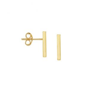 14K Yellow Gold Bar Earrings