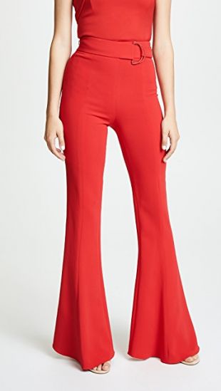 Cushnie High Waist Flares with D Ring Buckle