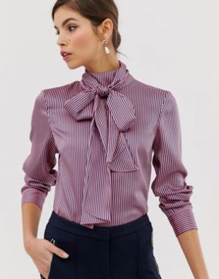 Ted Baker Leynta pussybow striped blouse