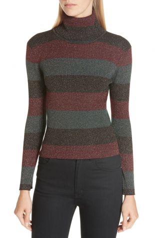 A.L.C. - A.L.C. Mariel Metallic Stripe Turtleneck Sweater