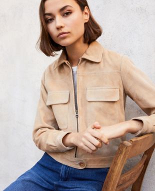 Veste courte en daim