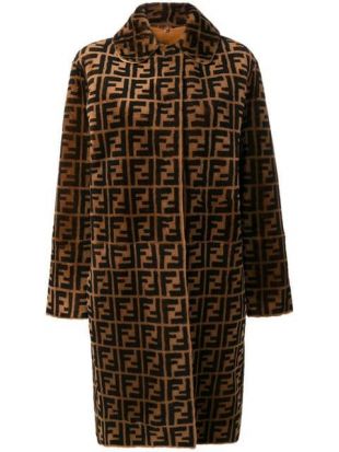 Manteau Réversible à Motif Double F