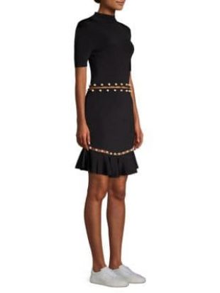 Alice + Olivia Miranda Vegan Leather Tiered Dress worn by Nikki