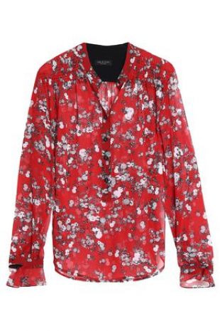 Susan floral print silk georgette blouse