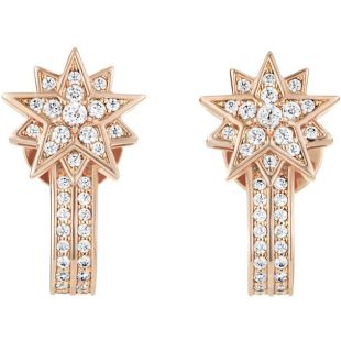 Boucles d’Oreilles « Ear Jacket » Moonsun Édition Limitée, blanc, plaqué or rose