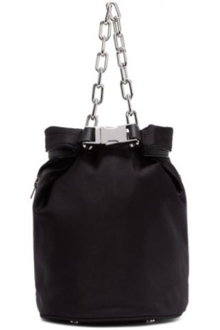 Alexander Wang   Black Satin Attica Soft Dry Bag