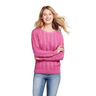 LANDS' END - Lands' End Women's Petite Drifter Cotton Cable Knit ...