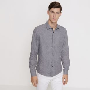 Chemise homme casual unie en flanelle