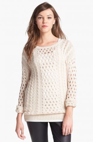 halogen - Cabled Long Sleeve Sweater | Nordstrom