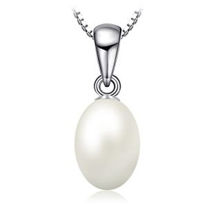 Collier de perles d'Eau douce ovales 6-7 mm et argent sterling