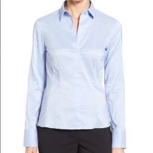 Hugo Boss Bashina Side Zip Blue Open Blouse